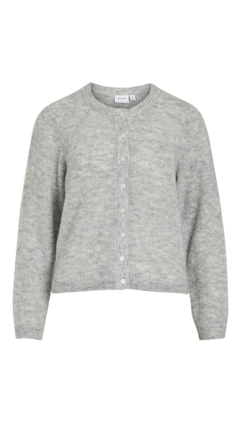 Gilet Maille Light Grey Melange VILORY VILA - 5 | TOPS